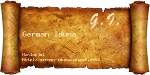 German Iduna névjegykártya